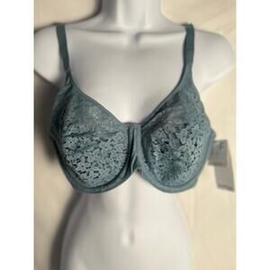 NWT Chantelle Lace Underwire Bra Blue Soft Floral Full Support Women’s 34F
